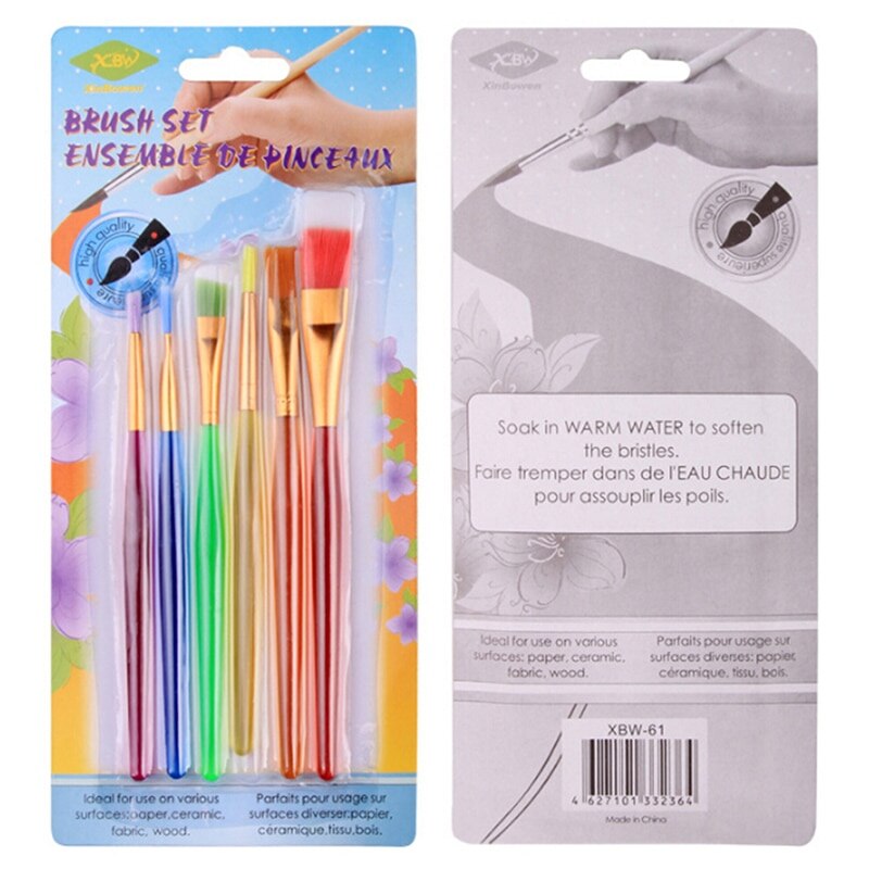 6pcs/set Art Painting Brushes Acrylic Watercolor Artist Oil Paint Brush Painting Supplies