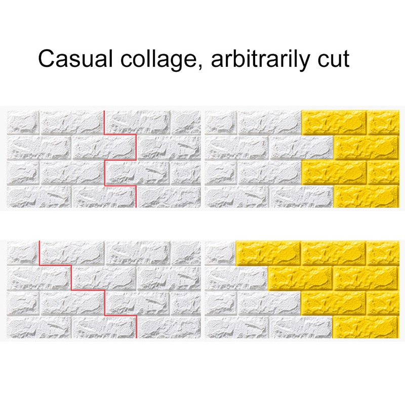 3D Brick Wall Panels Peel and Stick Adhesive Wallpaper for Living Room Bedroom Background Kitchen wall Decoration wall paper