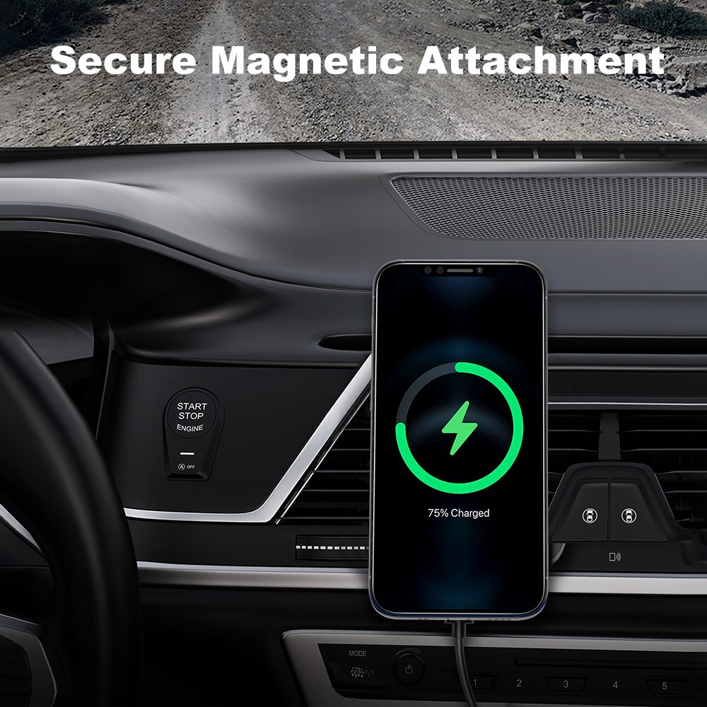 Perilogics MagSafe Car Phone Mount – Magnetic Suction Holder For Dashboard Or Windshield, Works With IPhone And Android Black MAGSC01 - Best Buy