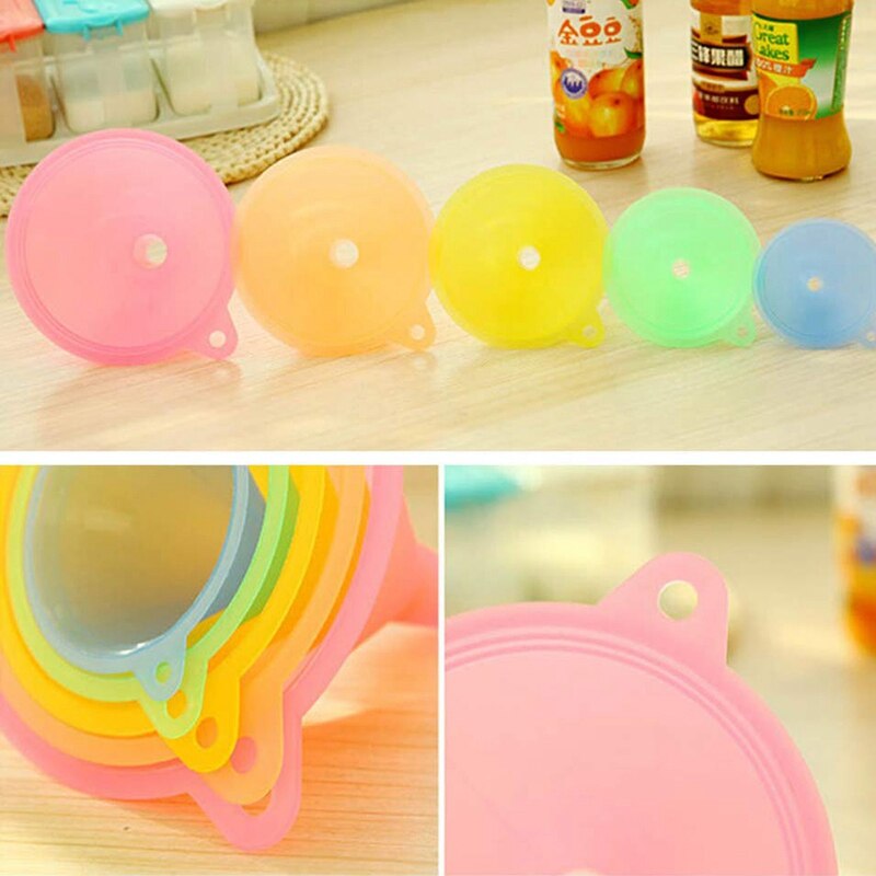 Embudo de plástico líquido para cocina, 5 uds.