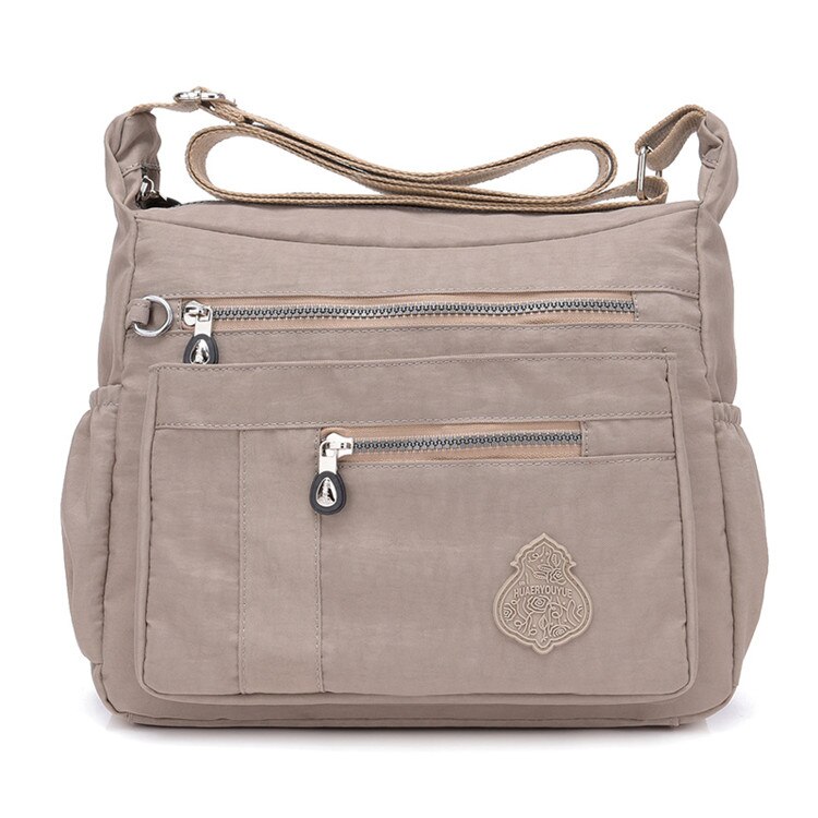 Sac messager pour femme, sac à bandoulière en nylon imperméable, sac à bandoulière décontracté pour filles, sacs à main en solde: Abricot