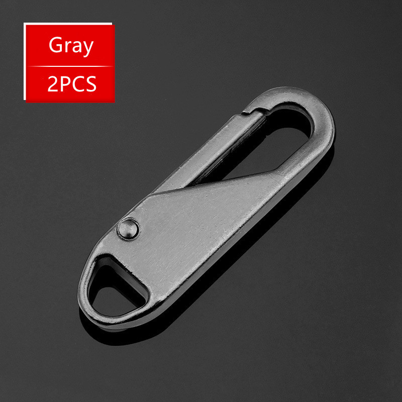 2pcs zippers puller Tab Replacement Metal Zipper for clothes Zipper Extender Tab Fixer Zipper Sliders Jacket Detachable Zipper: A Gray--2PCS