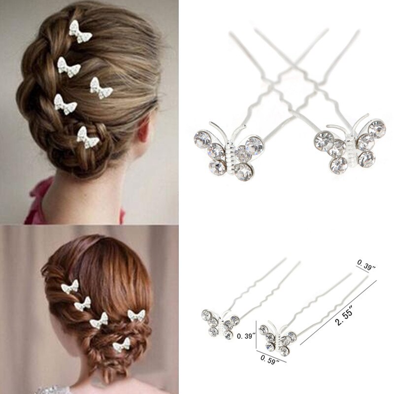 20 Stücke Viel Hochzeit Braut Kristall Hochzeit Schmetterling Clips Brautjungfer Schmuck Zubehör