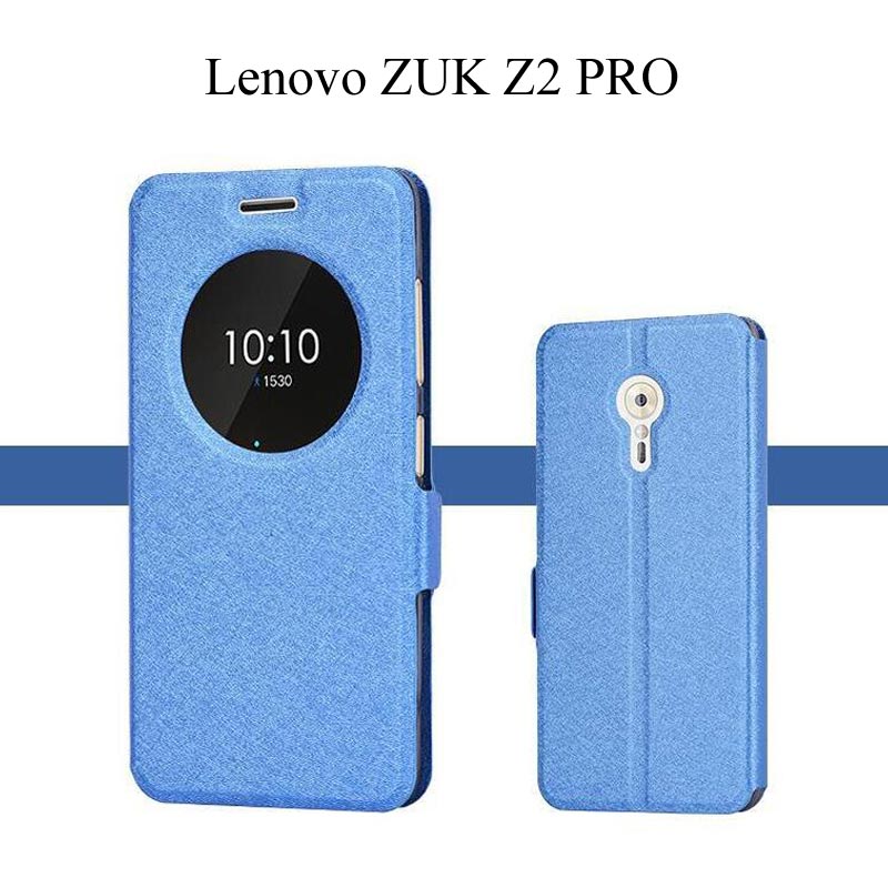 Leren hoesje lenovo zuk  z2 pro hoesje kijkvenster flip stand cover voor lenovo zuk  z2 z2 plus telefoonhoesjes tas  z2121 z2131 fundas