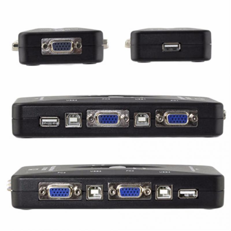 Stable Transfer Video Cable 4 Port Computer Connection Kvm Synchronization Adapter Switch VGA Splitter Durable Laptop Portable