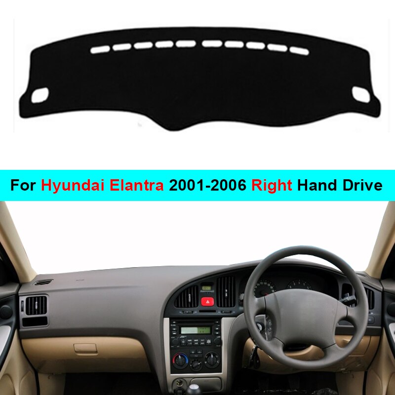 Til huydai elantra 2001-2006 bil instrumentbræt cover tæppe cape lhd rhd tæppe skygge pad tæppe dashmat sol skygge pude 2 lag