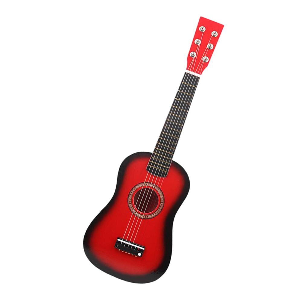 21/ 23 inch Solid Wood 6 Strings Acoustic Guitar Practice Mini String Acoustic Guitarra for Child Beginners Home-schooling: 21 inch Red