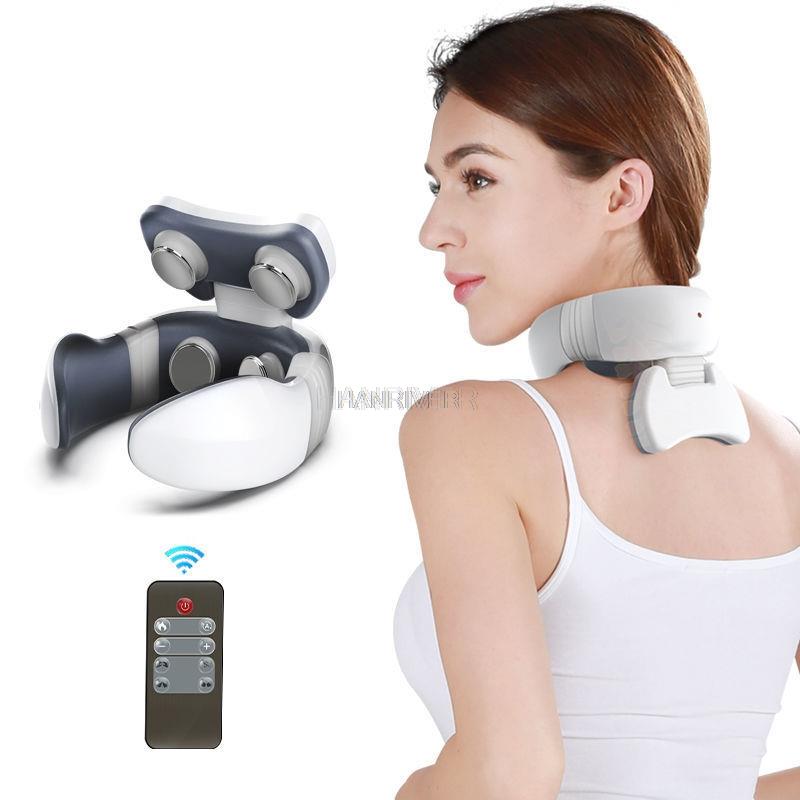 Cervical spine massager line remote control fomentation physiotherapy shoulder neck multifunctional vibration pulse neck guard