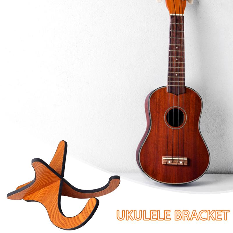 Wooden Ukulele Holder Folded Guitar Vertical Holder EVA Anti-collision Adhesive Strip Bass Violin Collapsible Stand