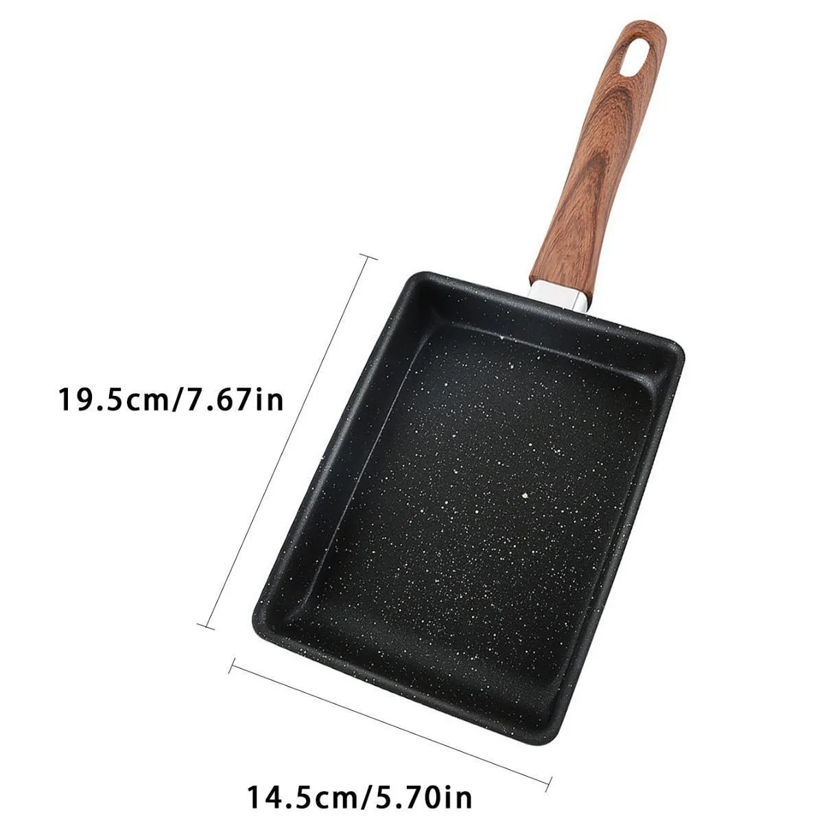 Sartén antiadherente para tortilla Tamagoyaki Wok, sartén japonesa para huevos, sartén rectangular para tamago, sartén pequeña para huevos con herramientas de cocina: Default Title