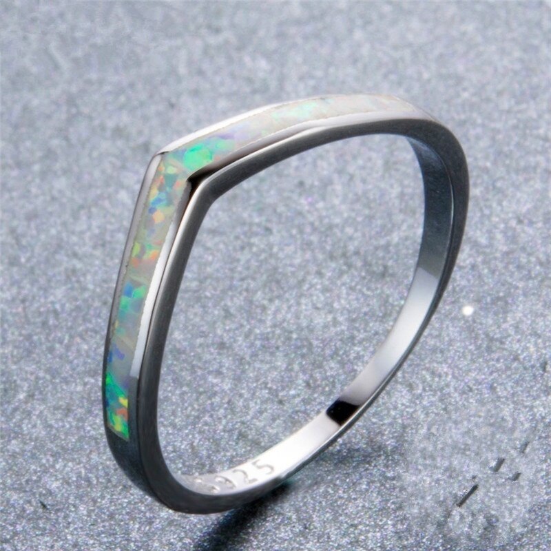 Populaire witte opaal v-vormige ring vrouwen bruid romantisch banket bruiloft glamour accessoires minnaar sieraden