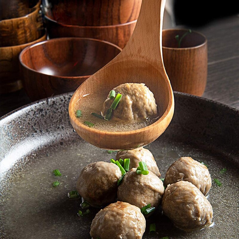 Wooden Cooking Utensils, 4-Piece Wood Cooking Spoons, Cooking Utensil Set, Wood Spoon for Nonstick Cookware, Utensils