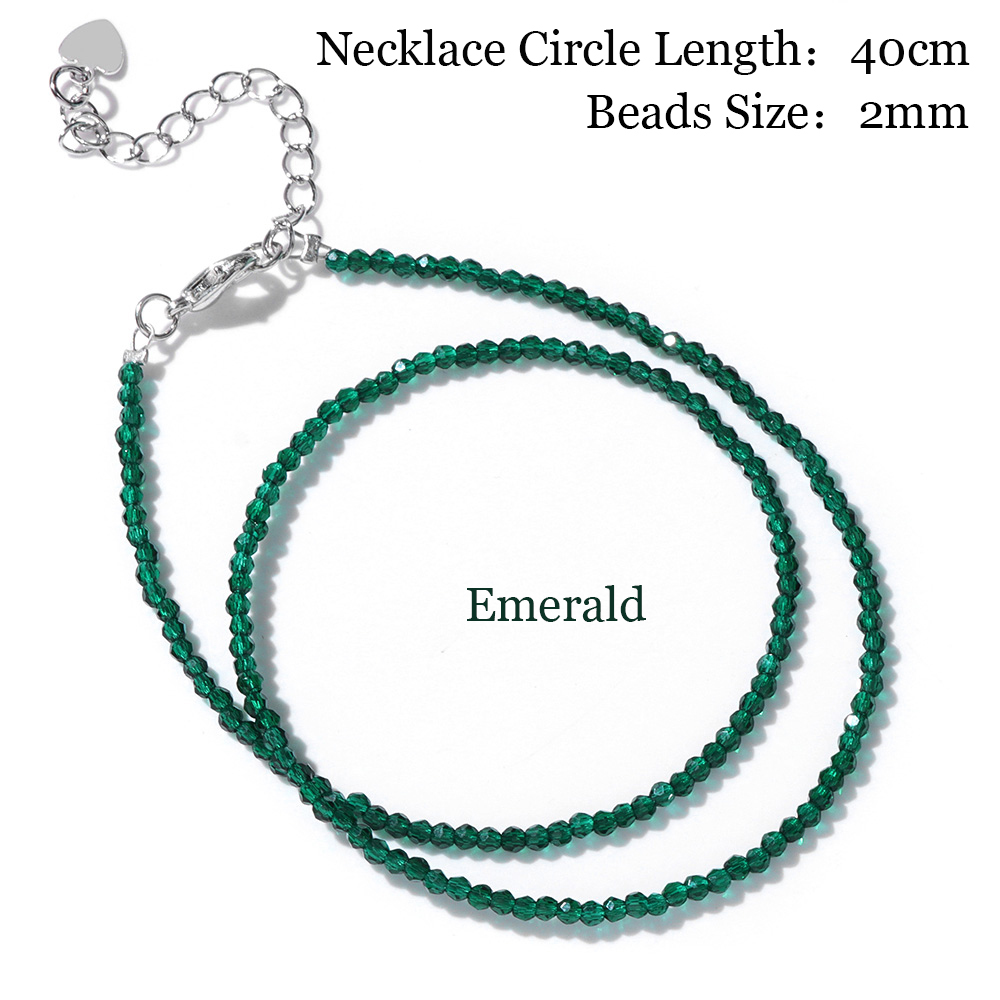 Mini Steen Kralen Ketting 2mm Facet Natuurlijke Agat Quartz Kettingen Vrouwelijke Mode Party Choker voor Vrouwen Meisjes Sieraden