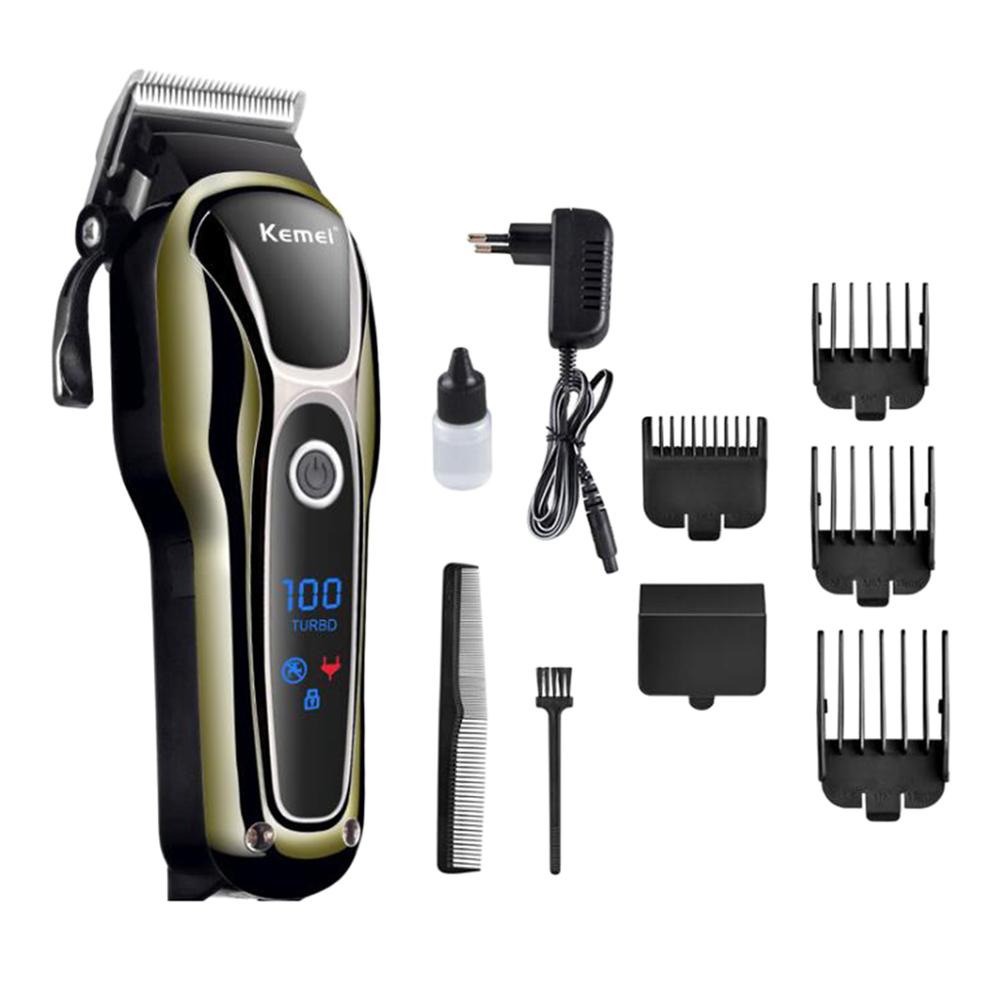 Kemei kapperszaak tondeuse haartrimmer voor mannen baard elektrische tondeuse haarknipmachine draadloos