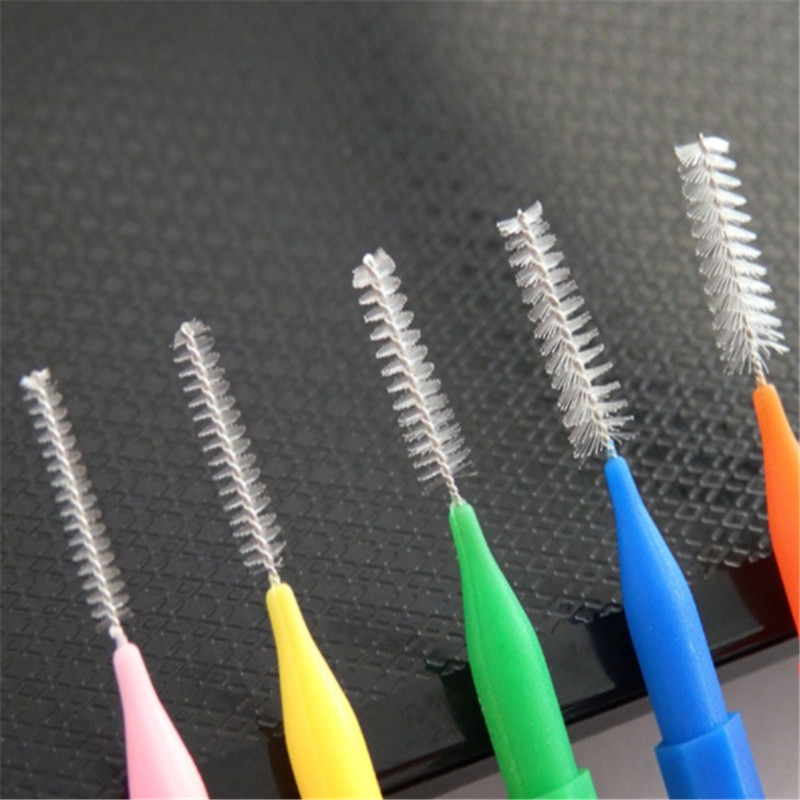 60 stk interdental børste mundpleje sundhed tand skub og træk fjern mad og plak bedre tænder mundhygiejne værktøjer 0.6-1.5mm