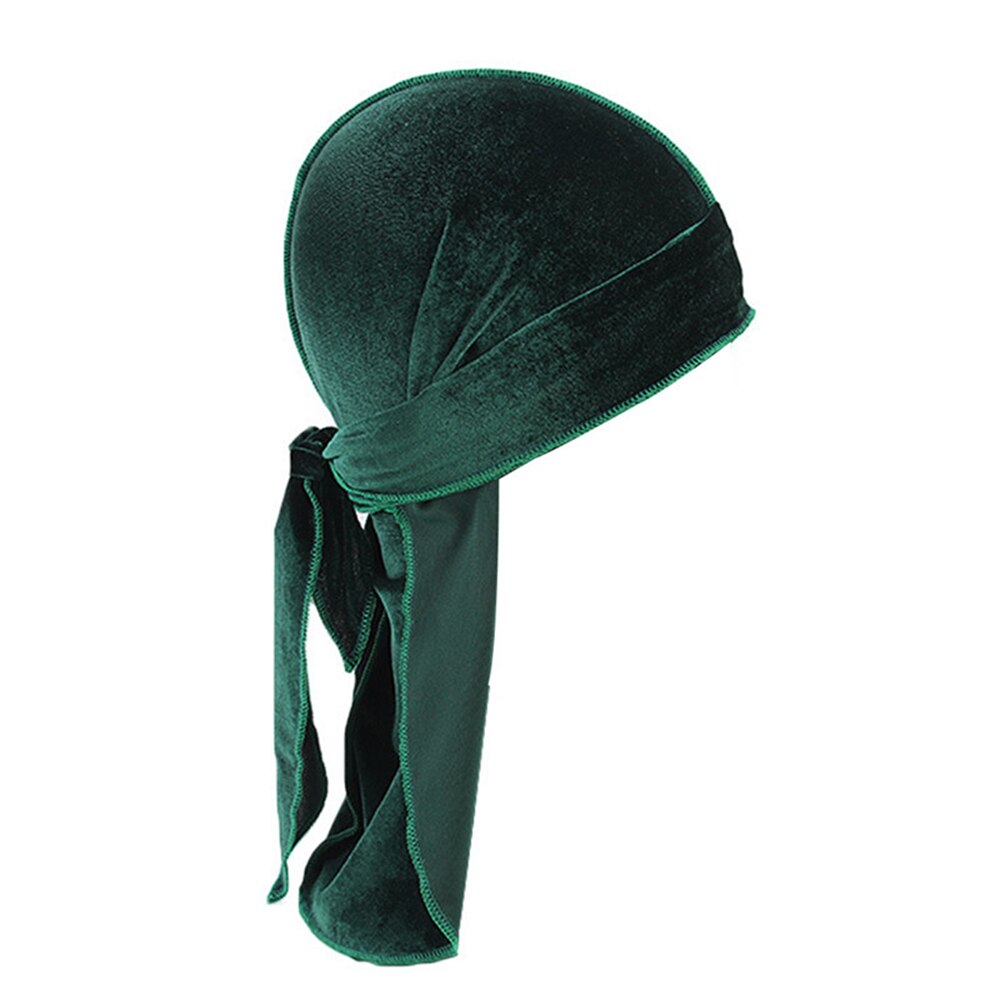 DIHOPE longue queue soyeuse écharpe musulmane Doo chiffon Pirate chapeau Durag chimio casquette crâne chapeau Turban bandeau cheveux Bandanas 12 couleurs pour choisir: 1