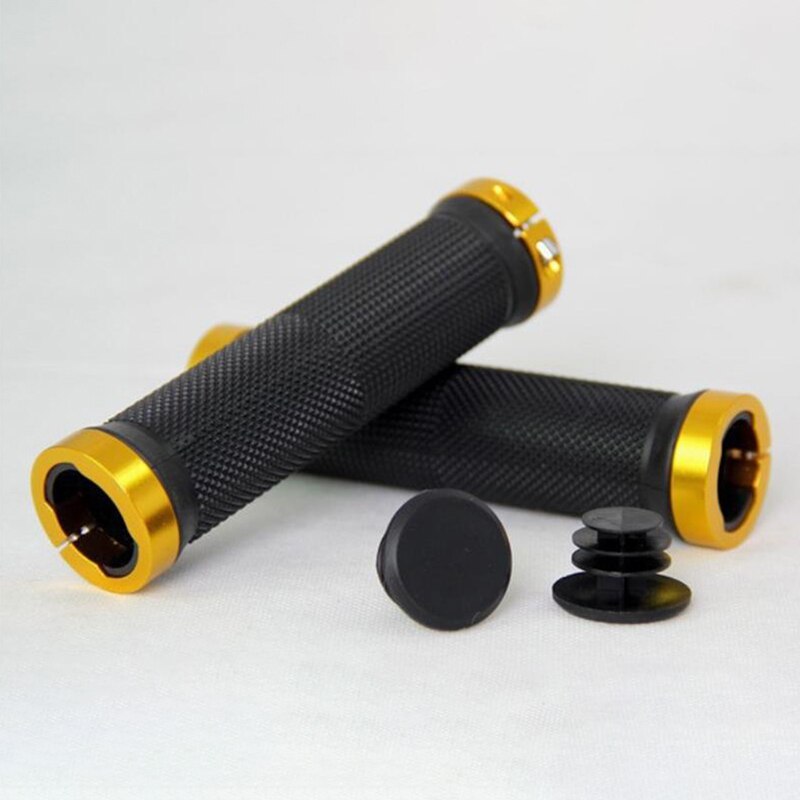 Fiets Anti-Slip Stuur Rubber Rubber Mountainbike Fiets Stuur Hand Grips Lock-Up Gouden Blauw Zwart rood Wit