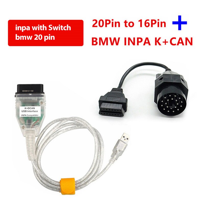 OBD2 For BMW INPA K+CAN With Switch OBD2 Coding Diagnostic Cable INPA K+DCAN Support FTDI FT232RL Chip Diagnostic Test Tools