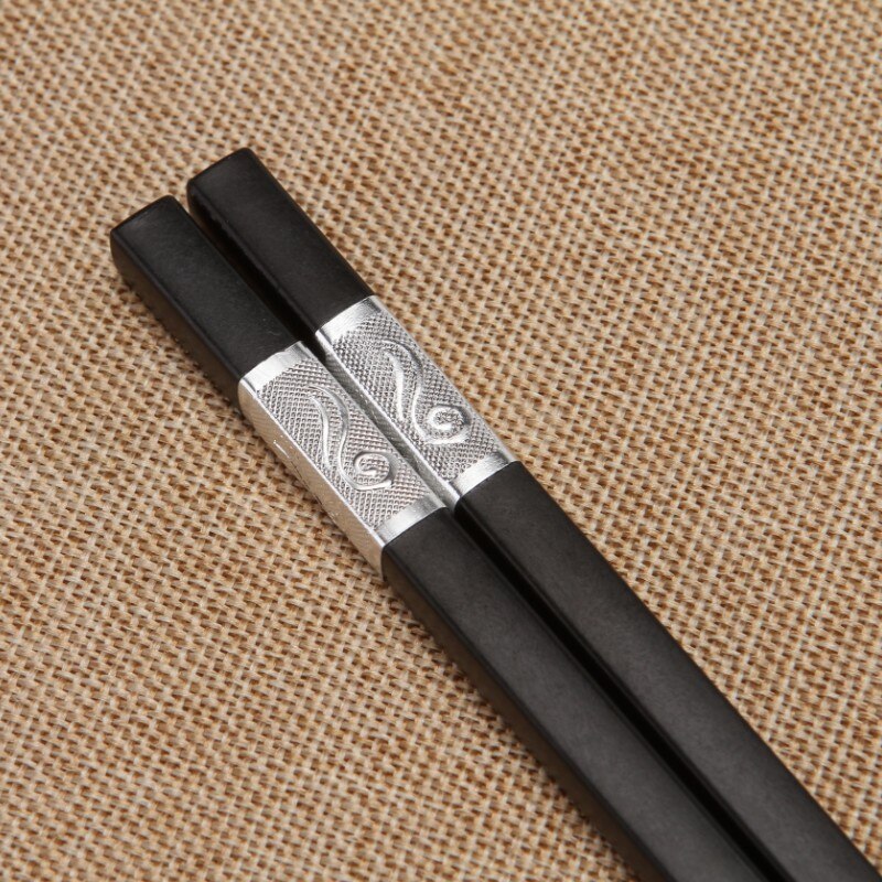 Baguettes de cuisine de Style chinois, 10 paires, baguettes de table en alliage, traiteur de Sushi antidérapant, ustensiles de cuisine ménagers, Baguette Hashi: 24E