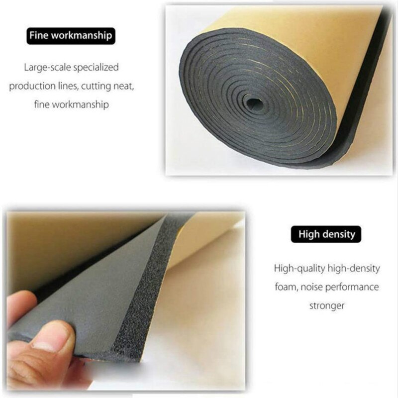 1Roll 200cmx50cm 10mm Car Sound Proof Deadening Upgarded Car Truck Anti-noise Sound Insulation Cotton Heat Closed Cell Foam