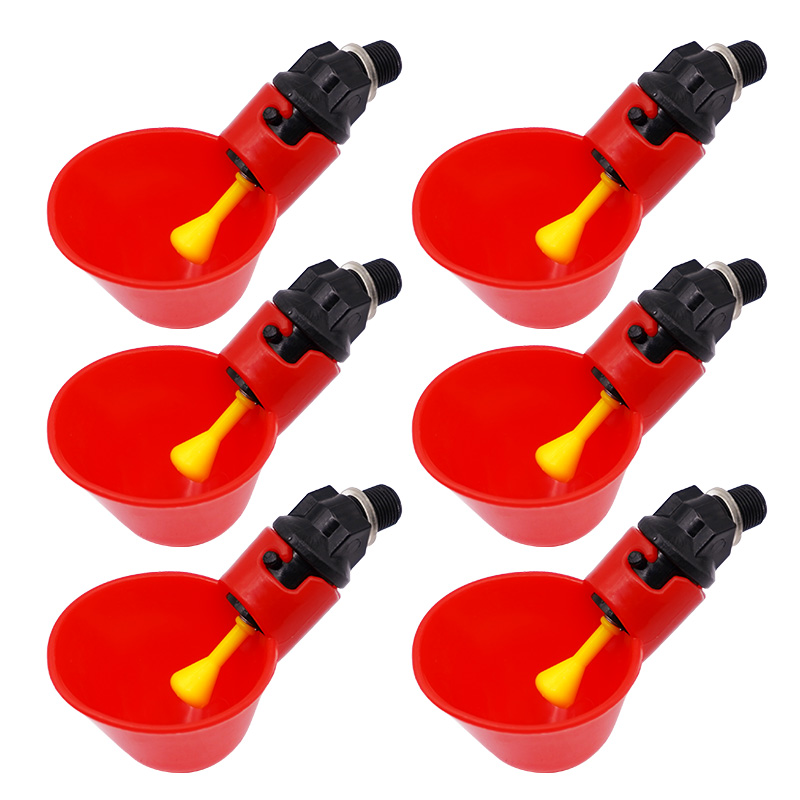 Bebedero para pollos, taza para aves de corral, bebedero automático para pollos, bebedero de plástico para aves de corral, alimentador de agua potable para pollitos y patos, 6 uds.: Verde