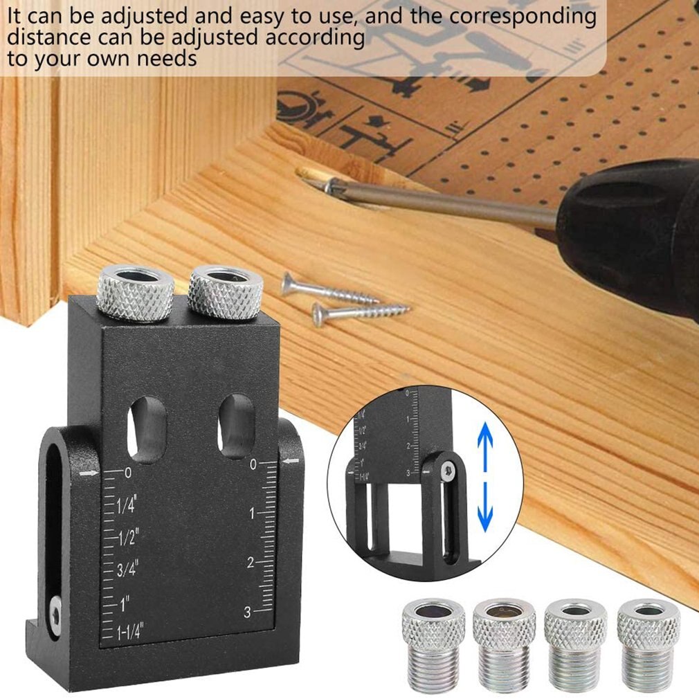 Woodworking Guide Positioner Kit Oblique Hole Locator Positioner Drilling Bits Jig Clamp Woodworking Kit 15 Angle