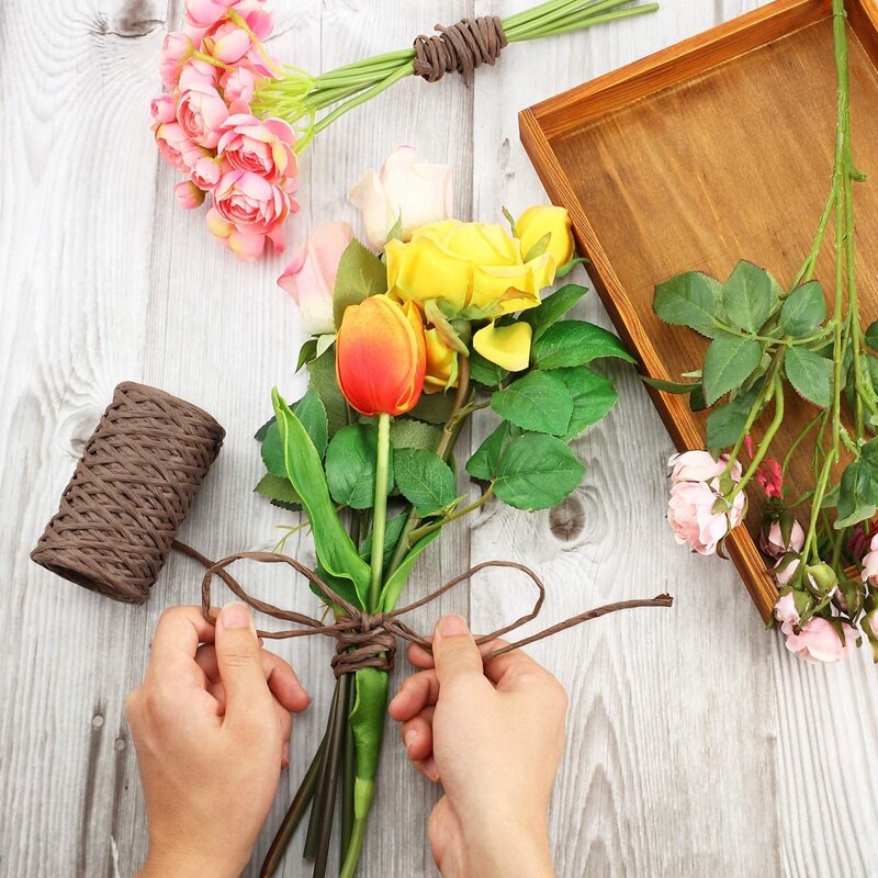 4 Rolls 2mm 50 Yards Floral Wire Vine Wire Bind Wire Rustic Craft Wire Wrapping Wire for Flower Bouquets