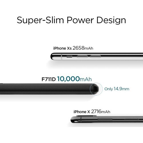 Original Spigen Essential F711D 10000 mAh 2C 5V 2.48A iP (Intelligent Power Tech) portable Fast Charger-Powerbank