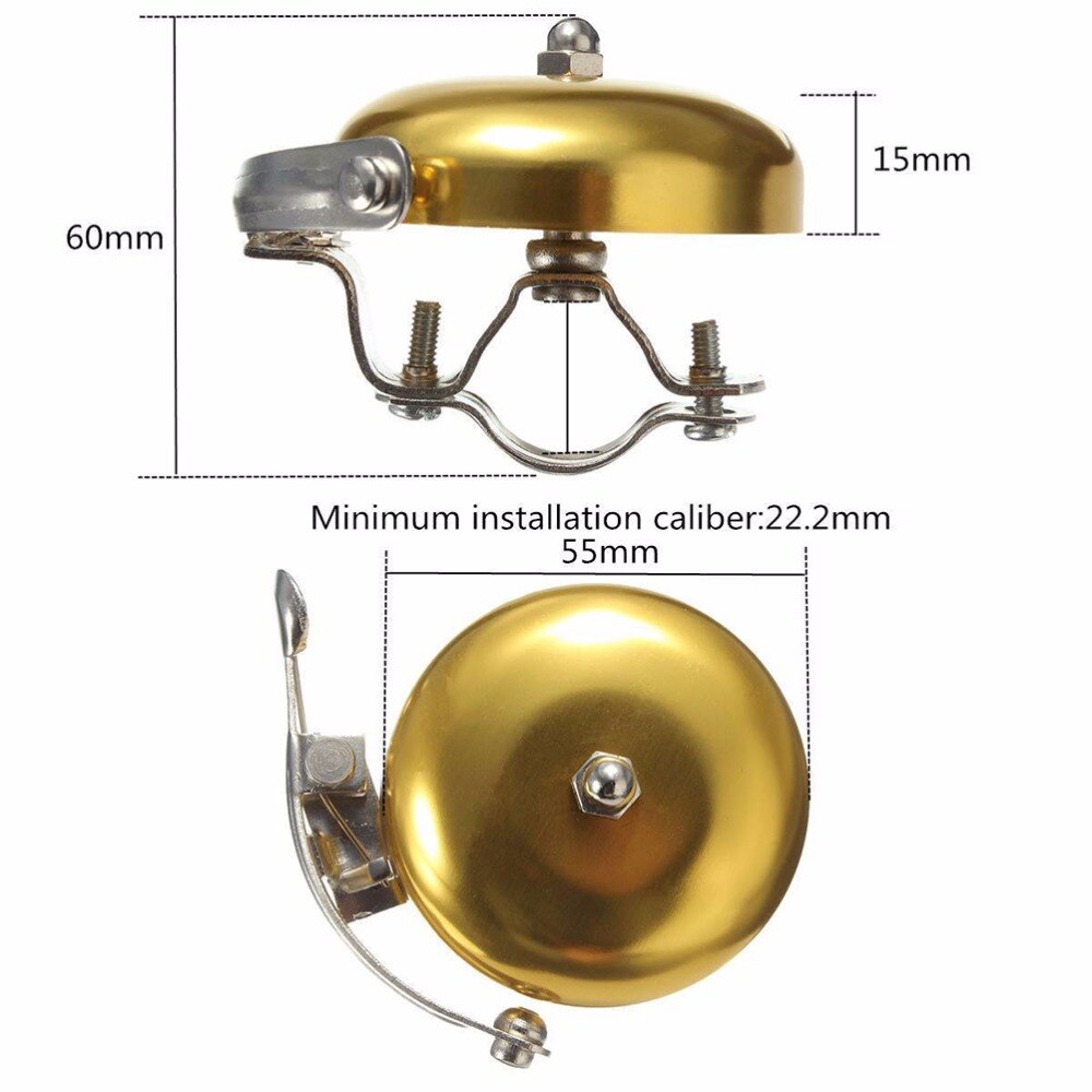 Vintage Klassieke Fietsbel Ring Cycling Bike Messing Retro Upgrades Cycling Bike Waarschuwing Hoorn Luid Goud Zilver Fiets Accessoire