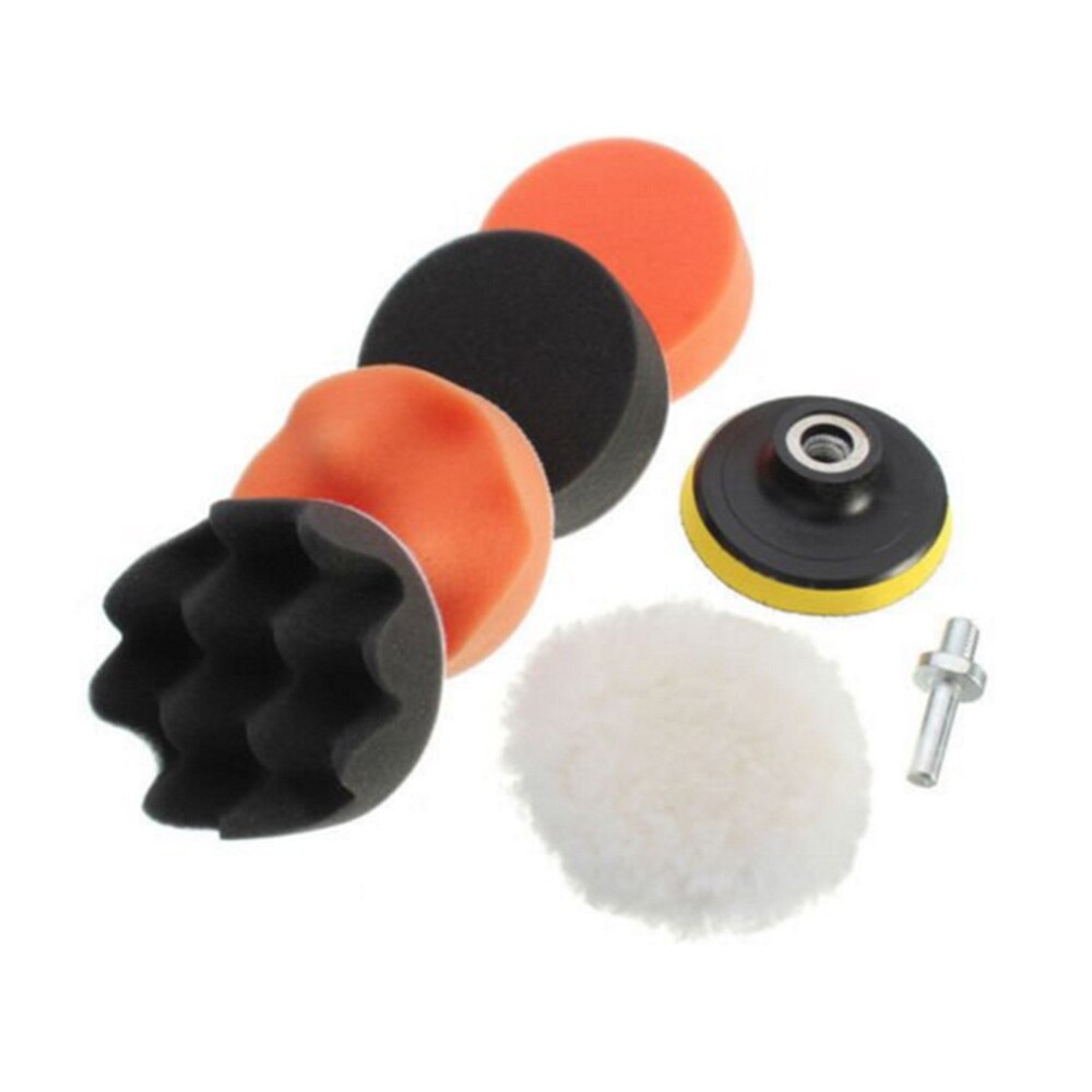 7pcs Car Polishing Pad Kit For Car polish Tool 3" Buffer Pad Set Waxing Buffing Pad Drill Set Polishing Wash Brush: ACCT045-05