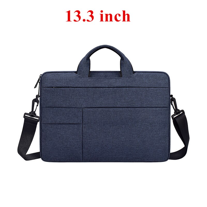 Portable Hand Office Notebook Laptop Bag For Men Women Briefcase Waterproof Pocket Case Computer Shoulder Handbag 13 14 15.6 PC: Blue 13.3 inch