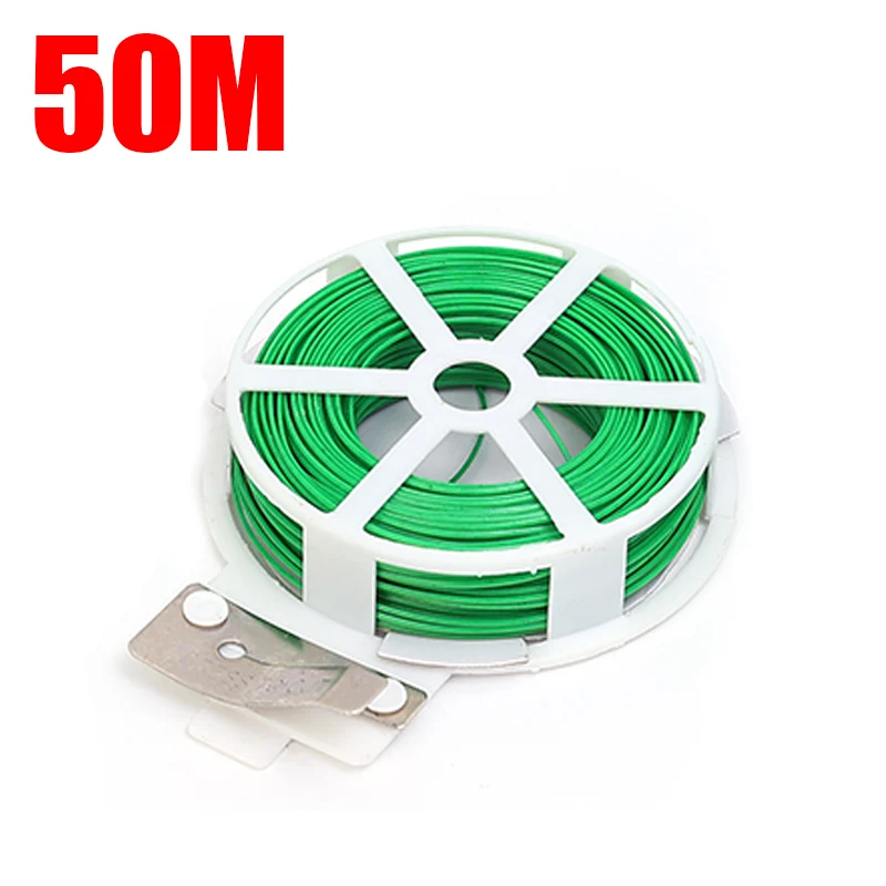 Cable de flejado de jardín de 20/50/100M, paquete de planta de encuadernación Flexible, soporte de escalada de flores, aros de enredaderas, herramienta de atado fijo: Marrón