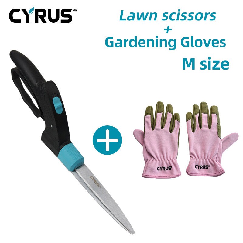Grass Shears Hedge Shears Gardening Tools Handheld Lawn Trimming Borders Garden Boxwood Bushes 360° Rotate Sharp: Shears pink gloves