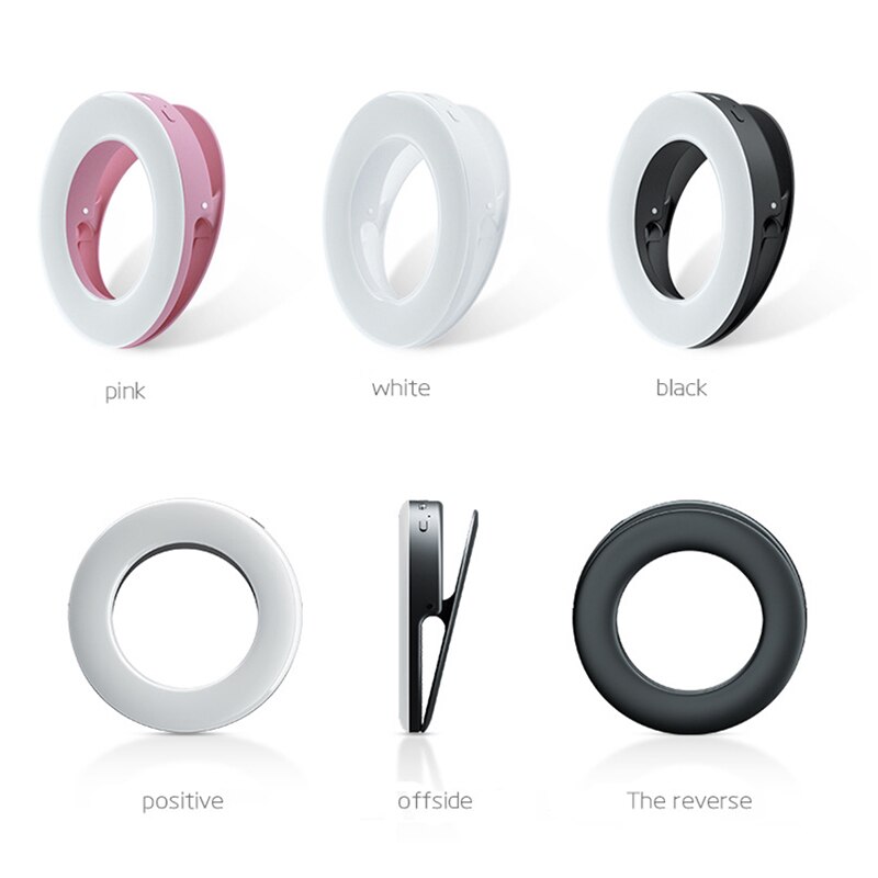Selfie LED Lamps Selfie Ring Light For iPhone Andriod Supplementary Vlog Ring Light Selfie Fill Light Enhancing USB Charge