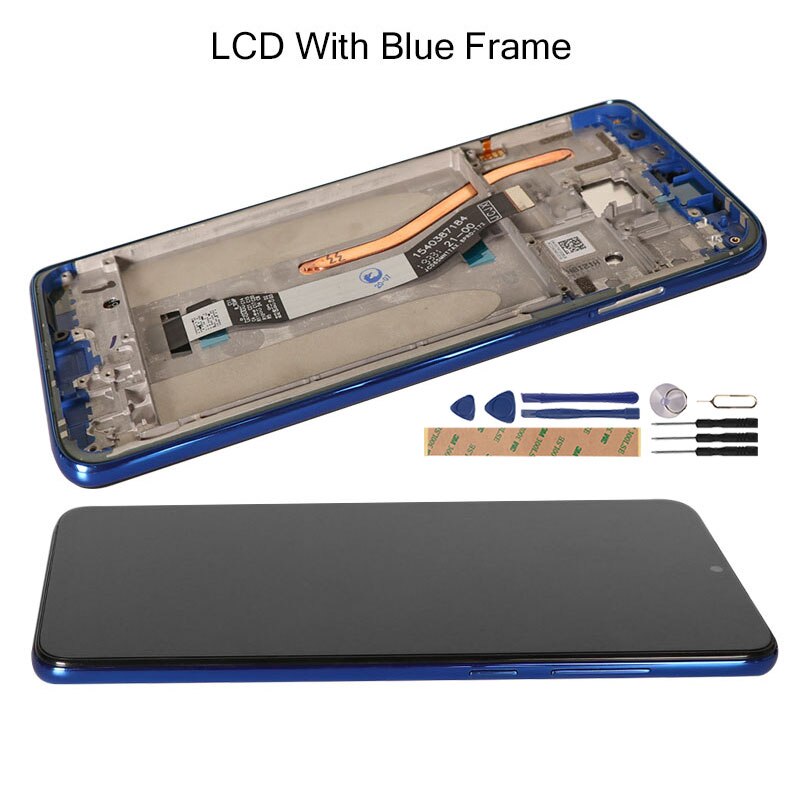 Lcd Voor Xiaomi Redmi Note 8 Pro Display Touch Screen Digitizer Vervanging Display Voor Redmi Note 8 Pro Screen Met frame 6.53": LCD With Blue Frame