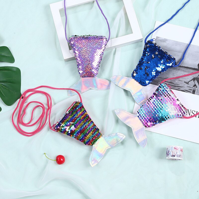 Kerst Decoratie Elegante Ms Mermaid Tail Lovertjes Portemonnee Meisje Messenger Bag Sling Kaart Tas Portemonnee Nul Kinderen