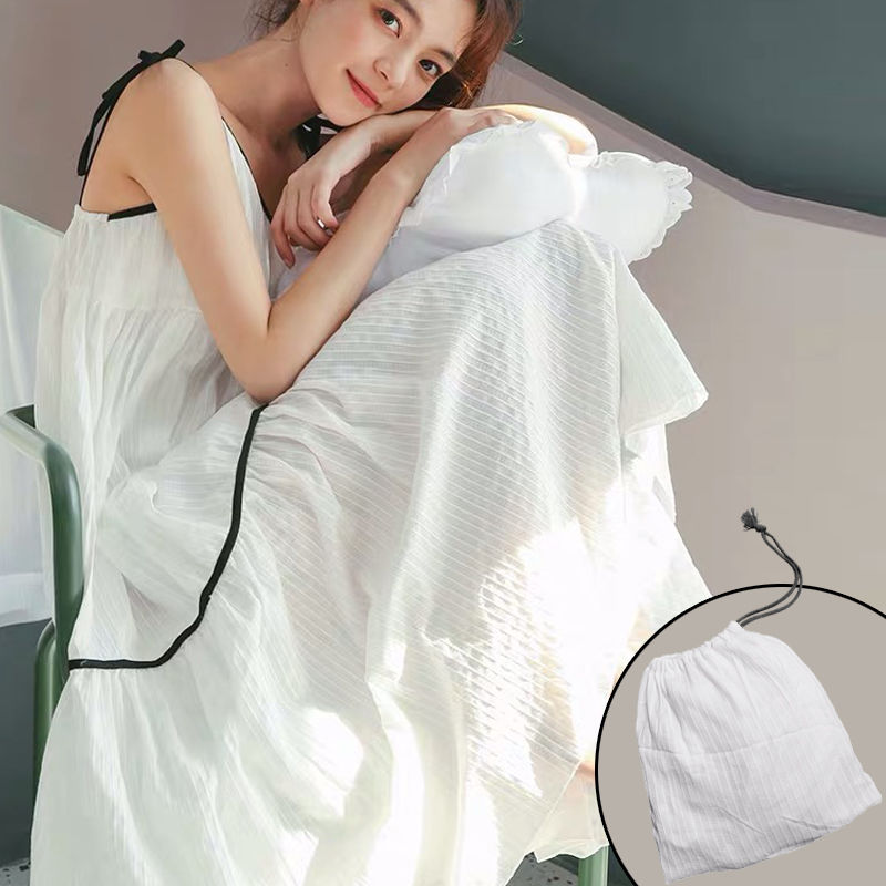Qweek bomuld nattøj kvinder natkjole kawaii værelse wear sommer hvid fe kjole sød natkjole afslappet morgenkåbe: Xl