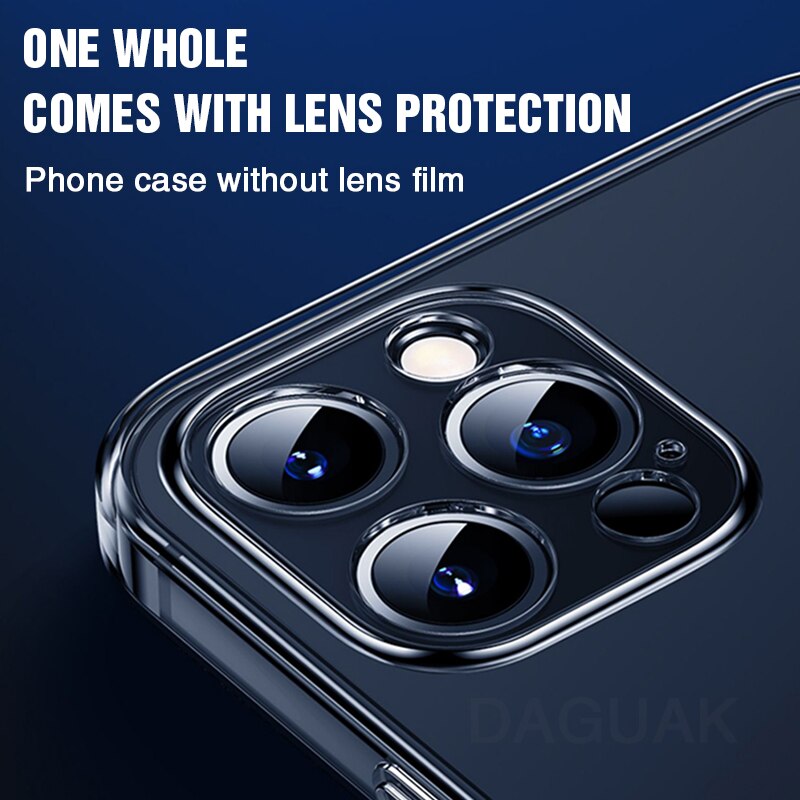 Funda protectora de silicona para iPhone, funda trasera transparente a prueba de golpes para iPhone 11 12 Pro Max 6 7 8 XS MAX X XR