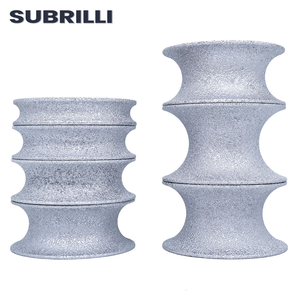 SUBRILLI Diamant Schleifen Rad Vakuum Gelötete Volle Bullnose Diamant Router bisschen Profilierung Rad Für Stein Granit Rand Schleif