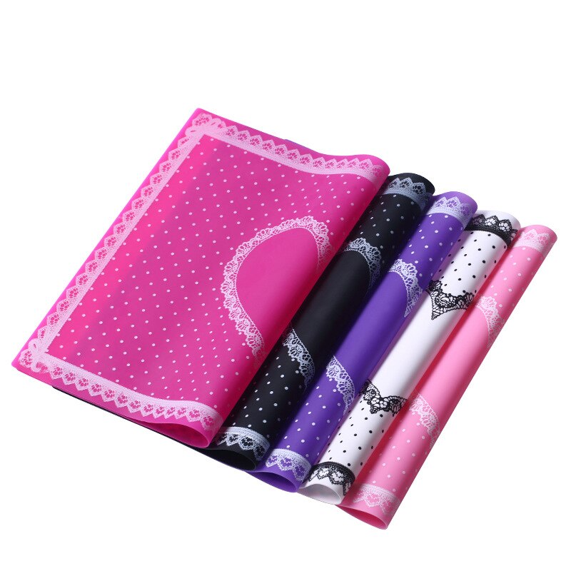 4 Colors Nail Art Table Mat Nail Mat Pad Cute Point Lace Silicone Foldable Washable Manicure Nail Tools Salon Equipment