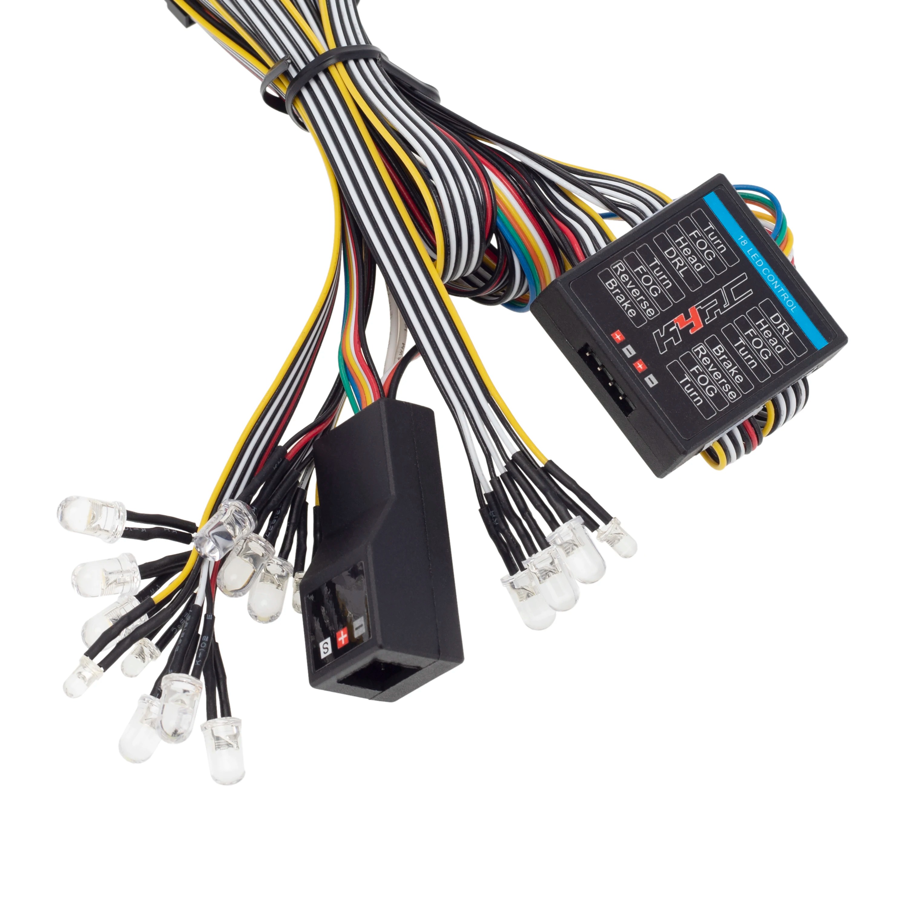 1/8 1/10 RC Auto 14 LED Lichtsysteem Voor- en Achterlicht Richtingaanwijzers Remlichten voor Tamiya HSP HPI AXIALE RC4WD trxs