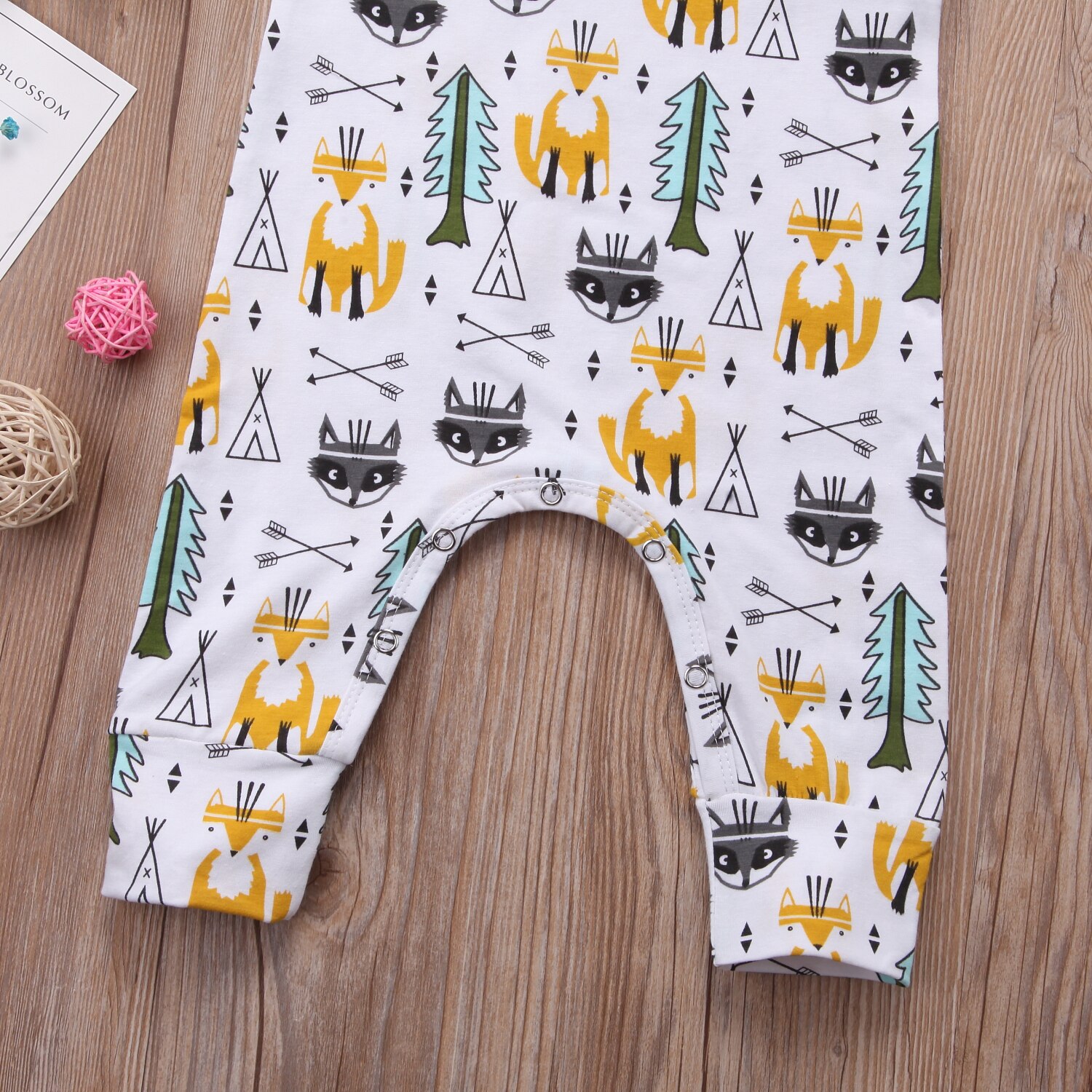 Brand 0-24M Newborn Infant Baby Boy Girl Cartoon Tribe Romper Cotton Jumpsuit Outfits Sleeveless Summer Clothes