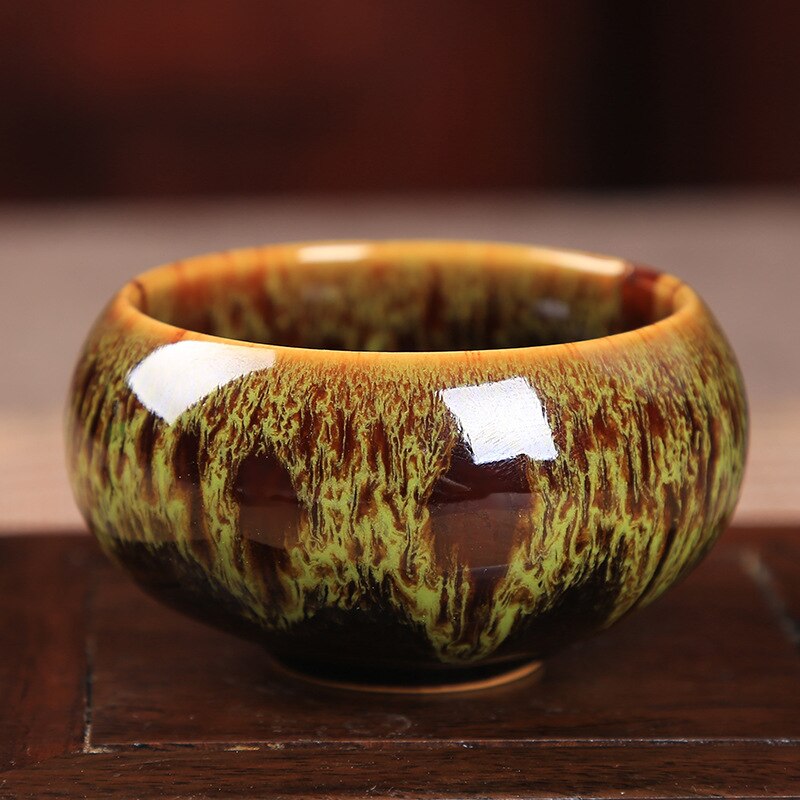 Kiln Baked tian mu you jian zhan Cup Ceramic Kung Fu Tea Set Small Teacup Tea Bowl Master Cup Pu'er Tea Teacup