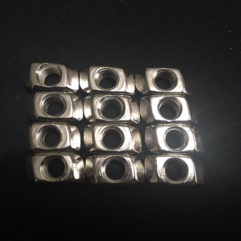 100pcs/lot M4 Hammer Nut Aluminum Connector T Fastener Sliding Nut Nickel Plated Carbon Steel for Aluminum Profile