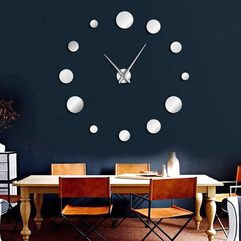 Ronde Spiegel Grote Wandklok Eenvoudige Moderne Frameloze Giant Wandklok Horloge Home Decor Accessoires Hobbyisten -