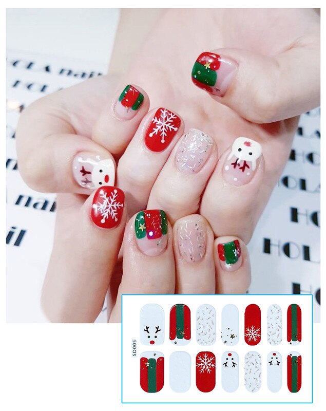 Père noël Elk ongle autocollant noël ongles décor joyeux noël décor noël Navidad bonne année: 5