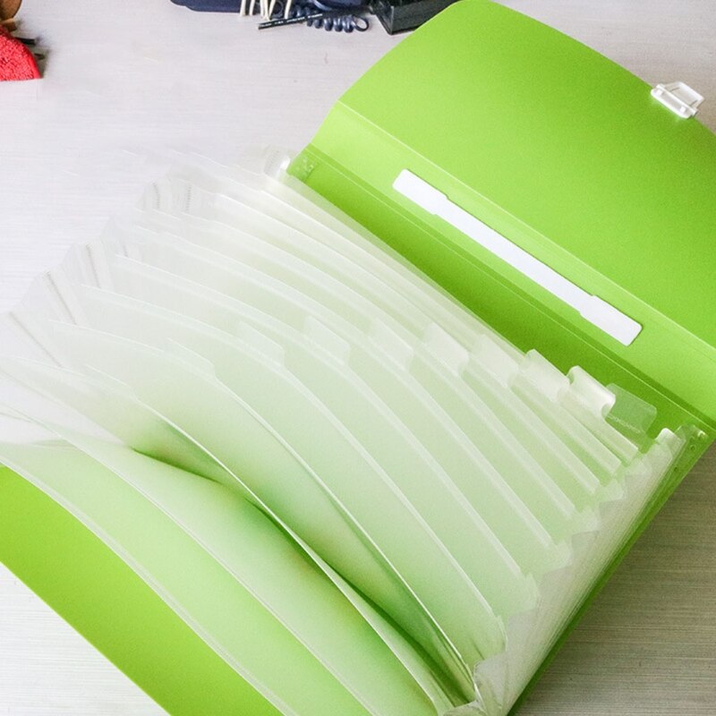 Mehrlagige, tragbare dokumentenmappe mit  a4 fächern, 13 , wasserdicht und mit 2 selbstklebenden registerkarten.