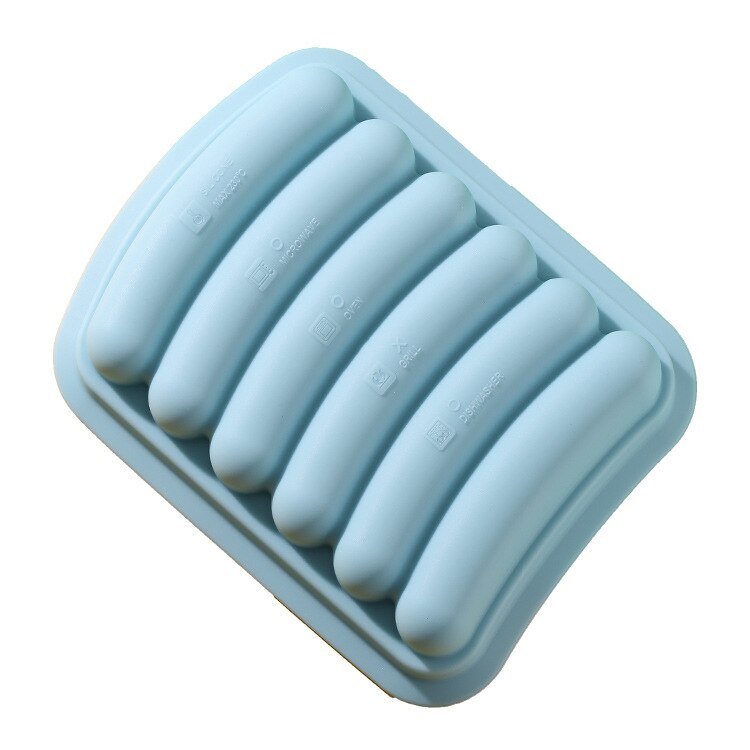 Silicone Sausage Mold Baby Food Supplement Children Ham Making Mould: Blue