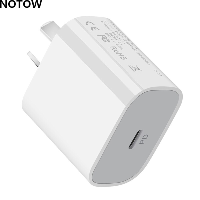 Notow 5v 3a 9v 2a au/us/eu/uk stecker 18w pd usb typ c wandladegerät reise-netzteil schnellladegerät für iphone 12 samsung