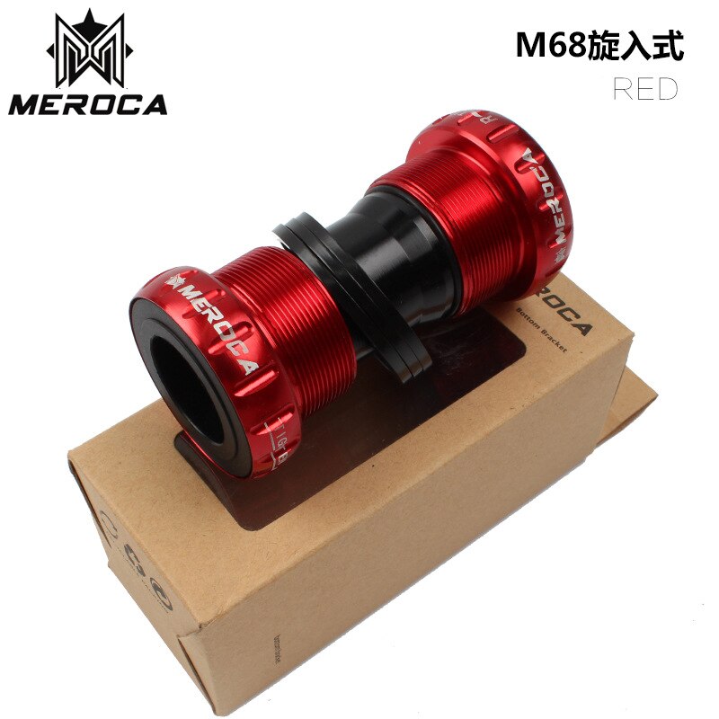 Bsa 68/73mm tråd  bc1.37*24t 24mm or 22mm*24mm genomgående axel stöd mountainbike tillbehör cykel bottenfäste: Röd